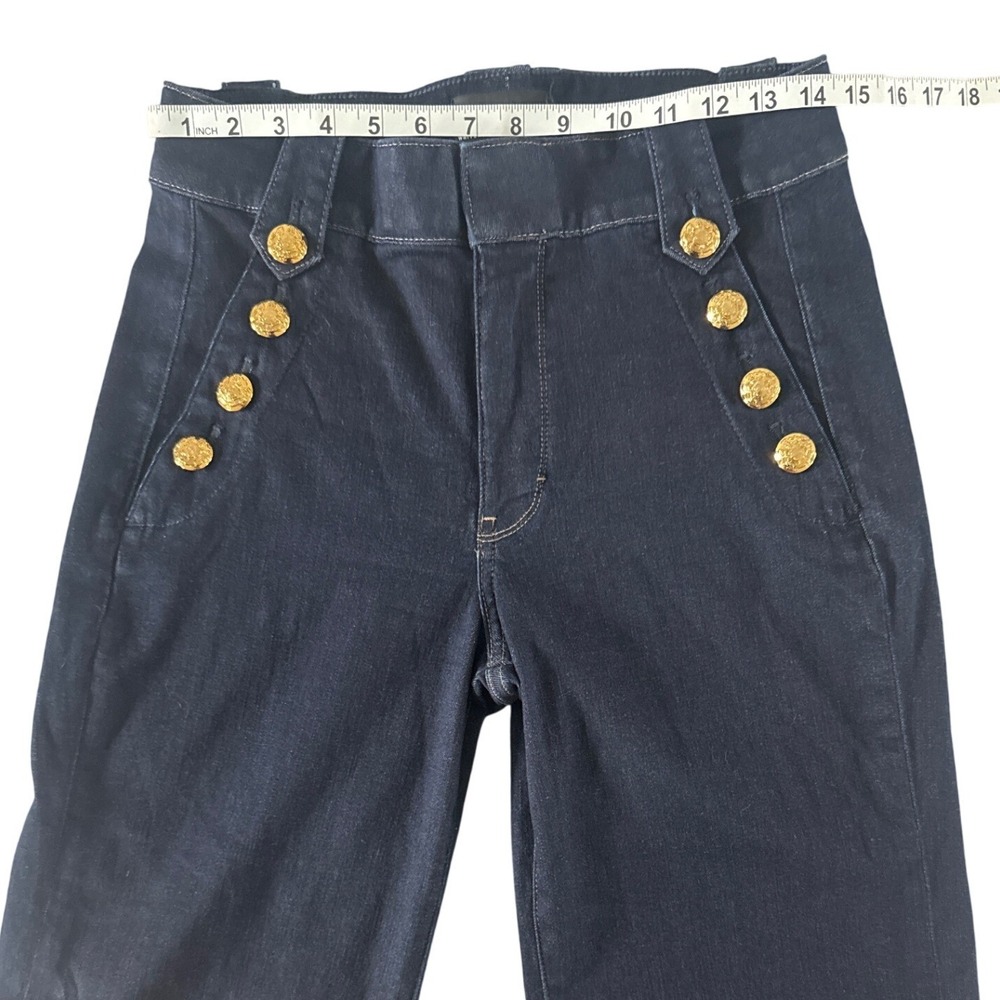 White House Black Market WHBM High-Rise Mariner Wide Leg Jeans Sailor Dark Sz 8 - Picture 5 of 15